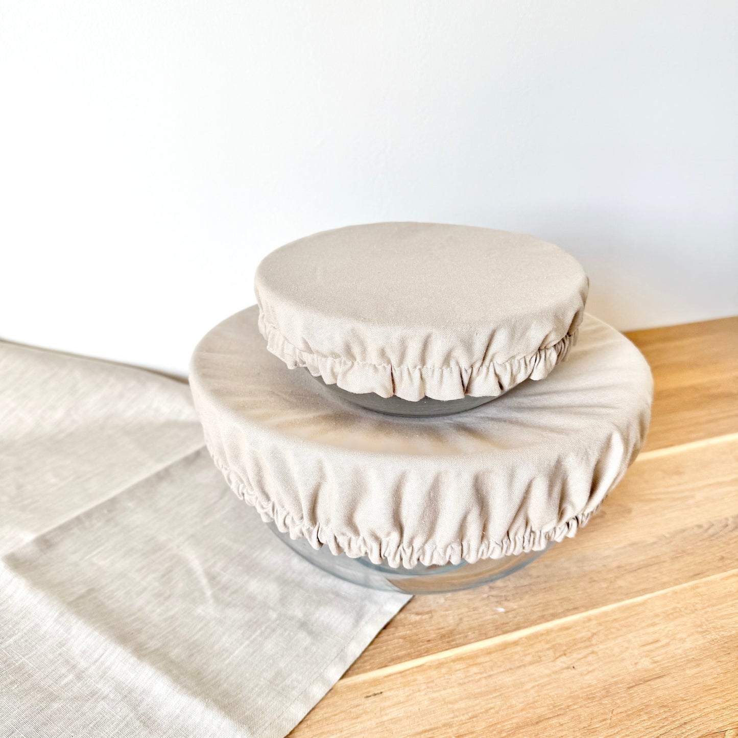 Lot de 2 charlottes à saladier anthracite - Coton et enduit
