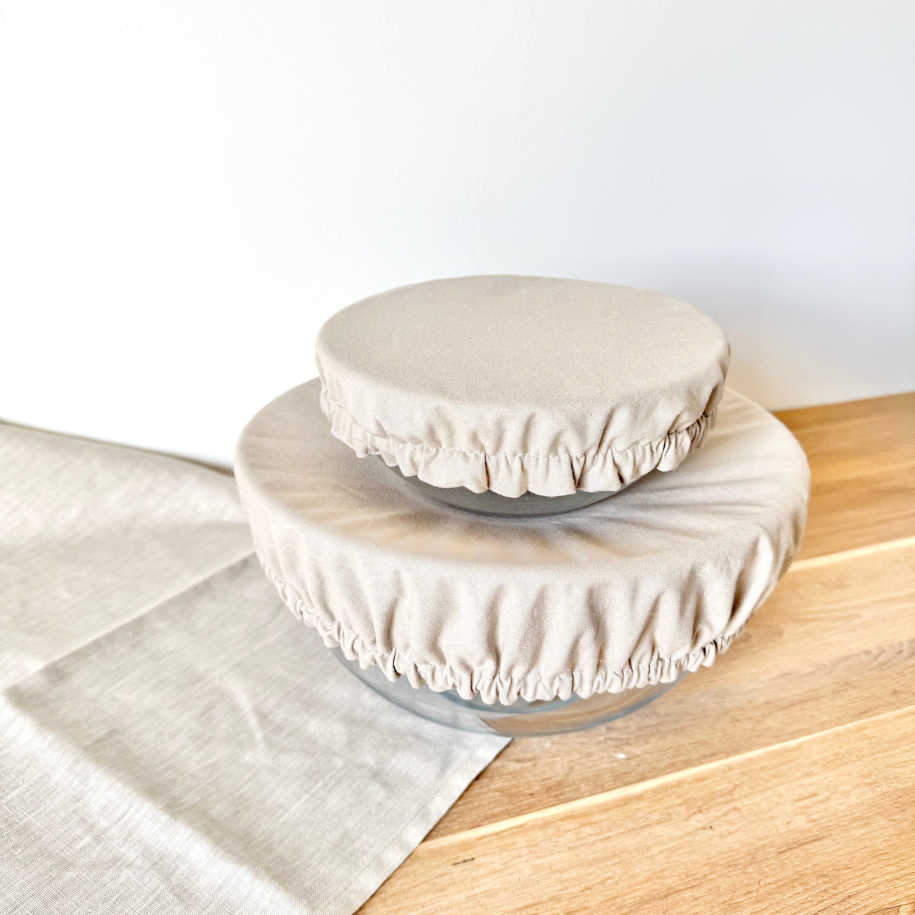 Lot de 2 charlottes à saladier écru - Coton et enduit