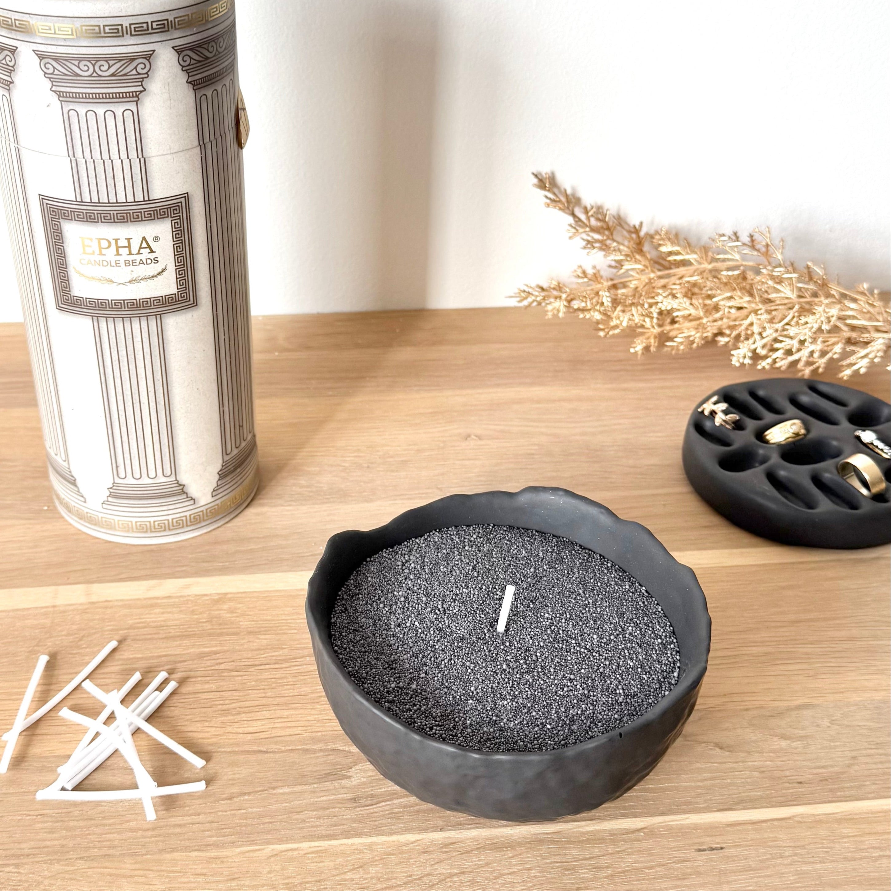 Bougie en perles de cire blanc - Cire végétale