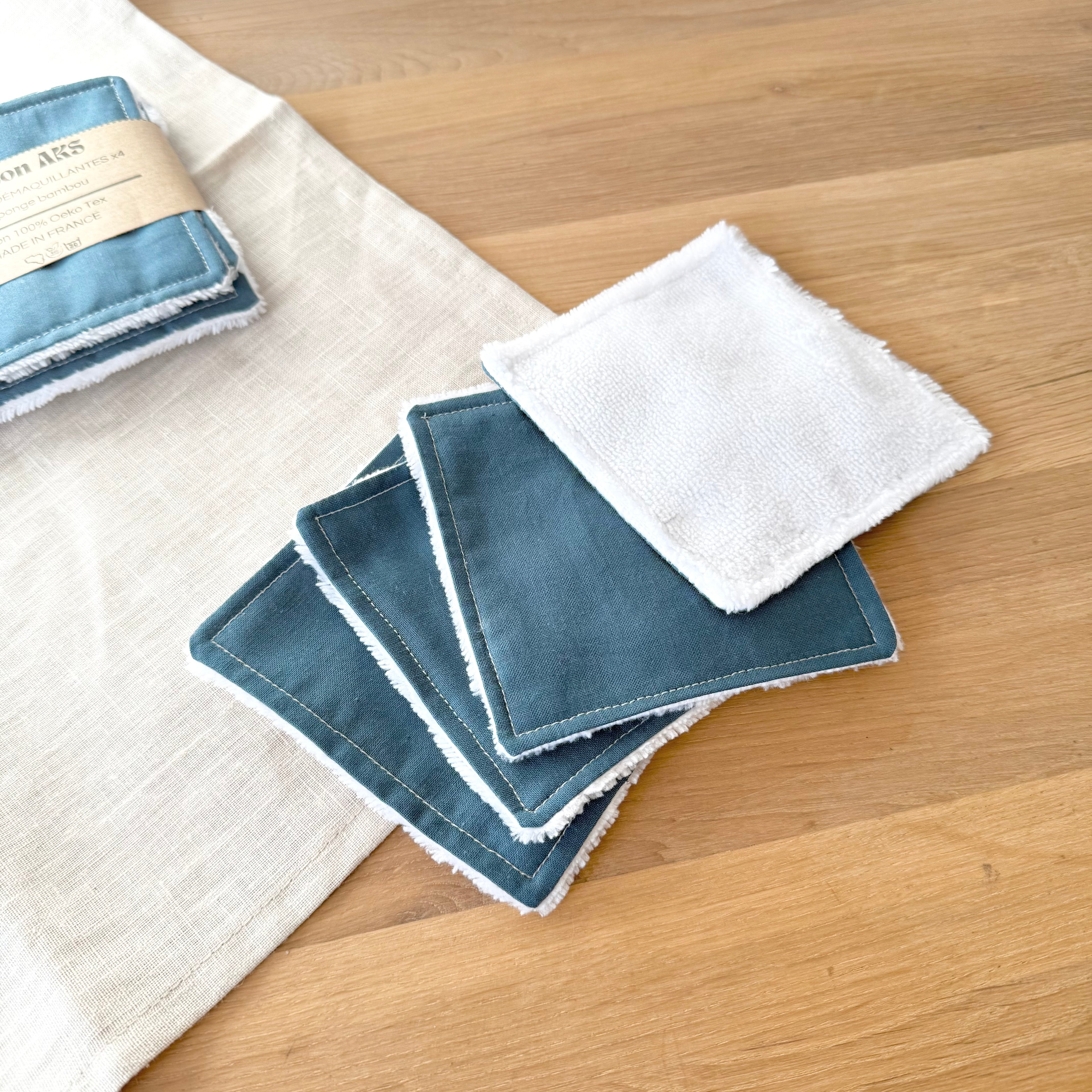 Lot de 4 cotons lavables - Éponge bambou
