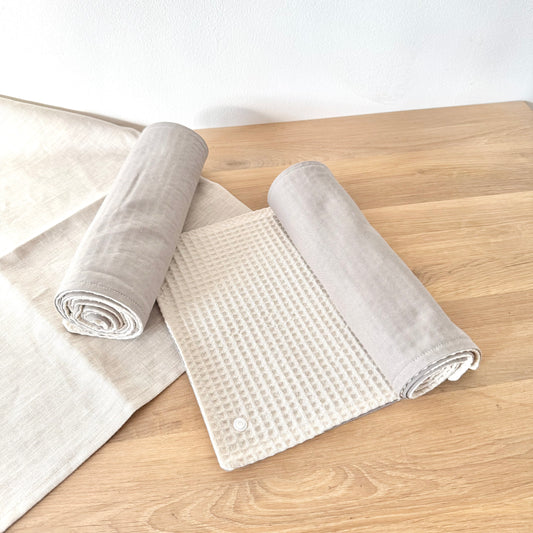 Essuie-tout lavable (5 feuilles) gris - 100% coton