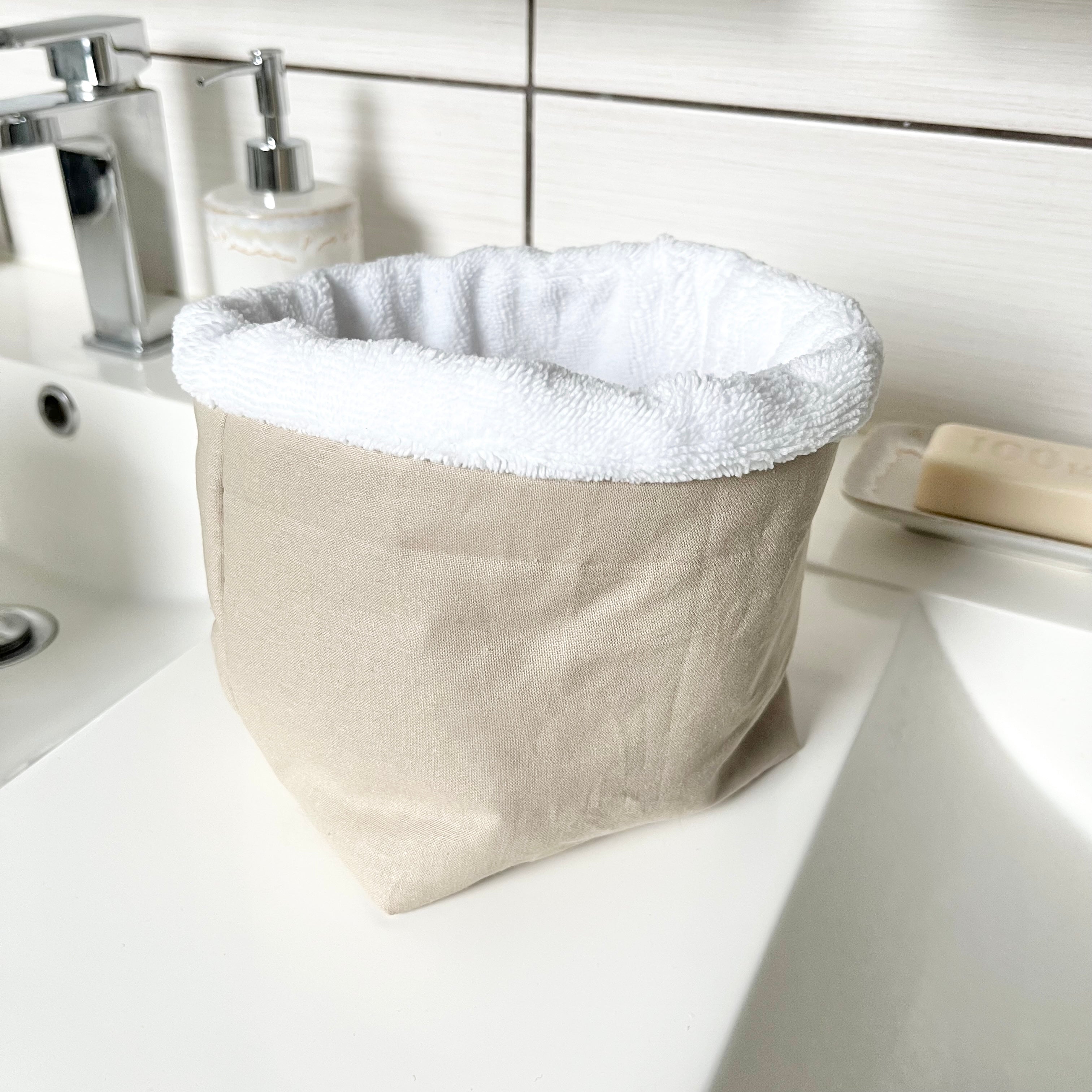 Panier de rangement - Coton et éponge bambou Beige