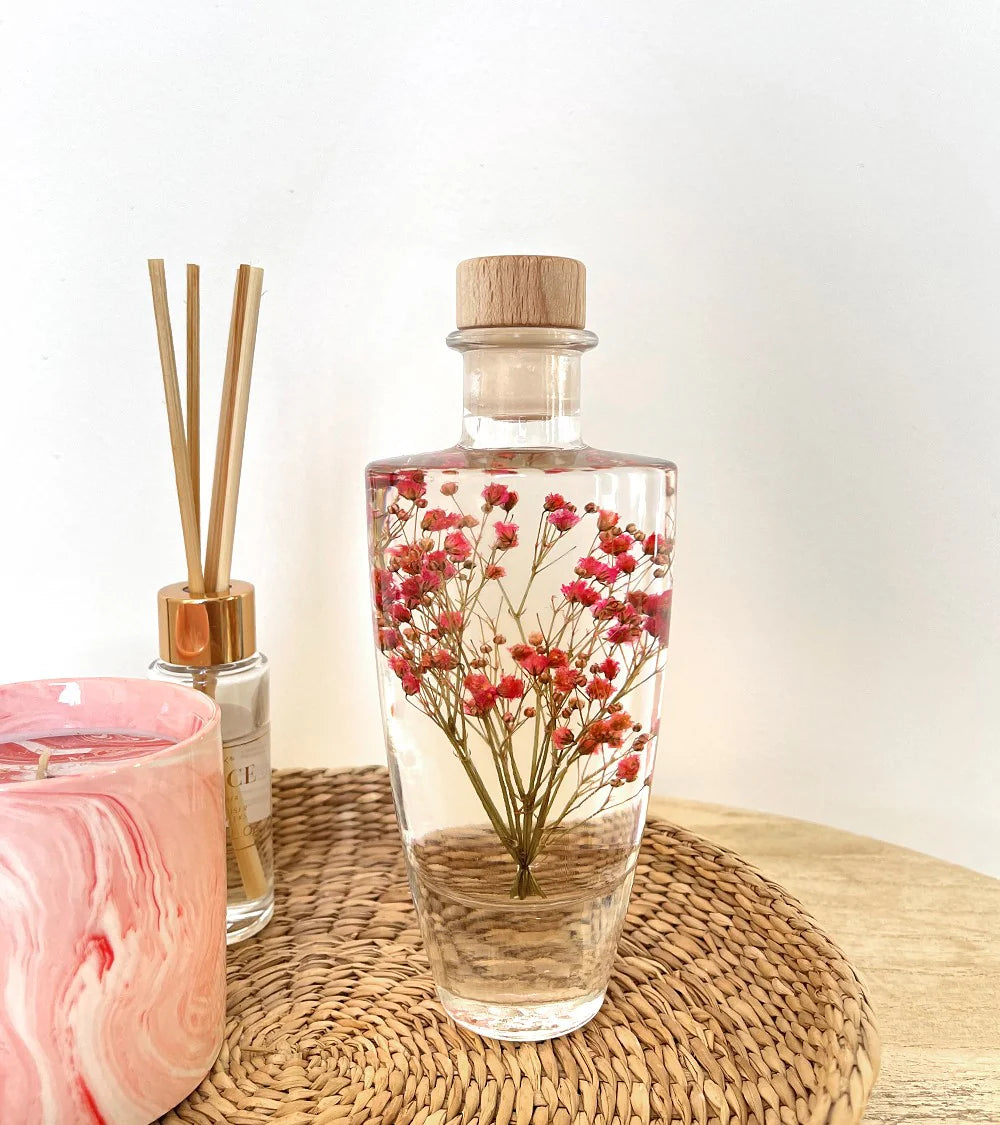 Bouteille florale "Lovia" - Verre & Gypsophile