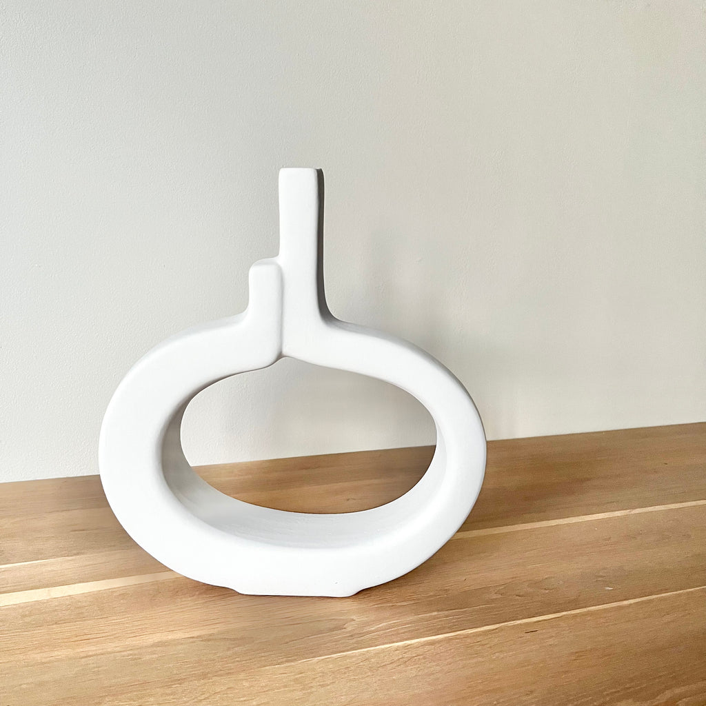 Objet décoratif design "Linéa" Blanc - Céramique