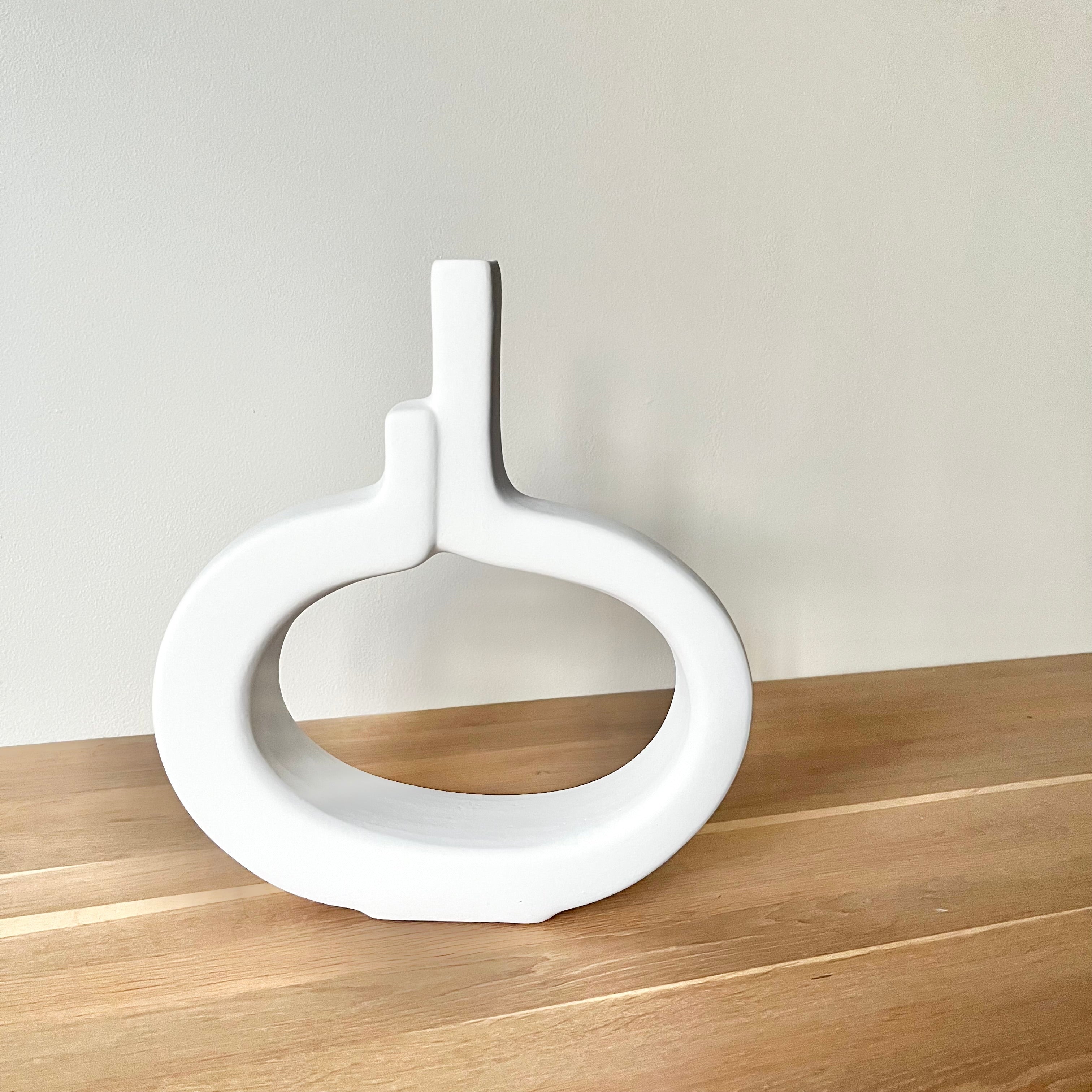 Objet décoratif design "Linéa" Blanc - Céramique