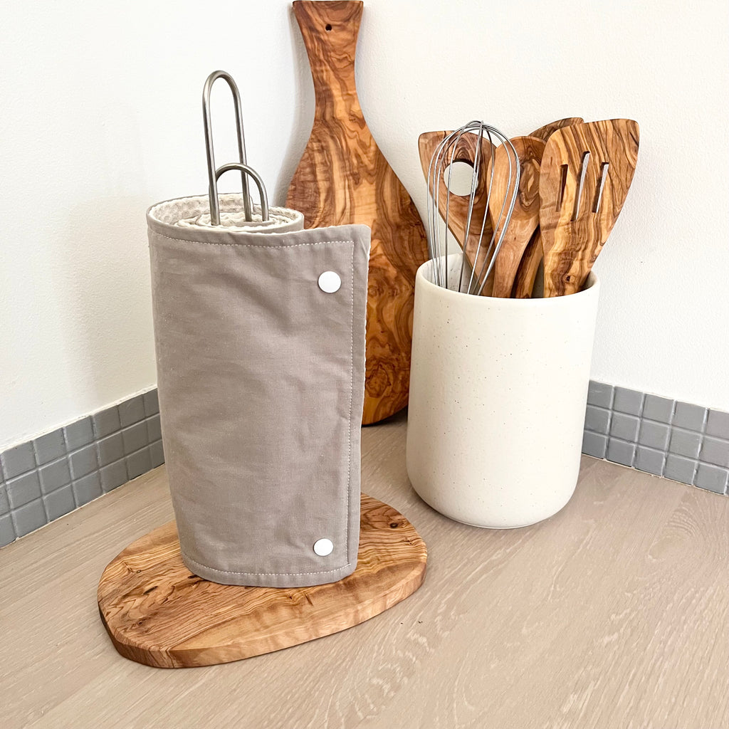 Porte essuie-tout - Bois d'olivier 100% naturel