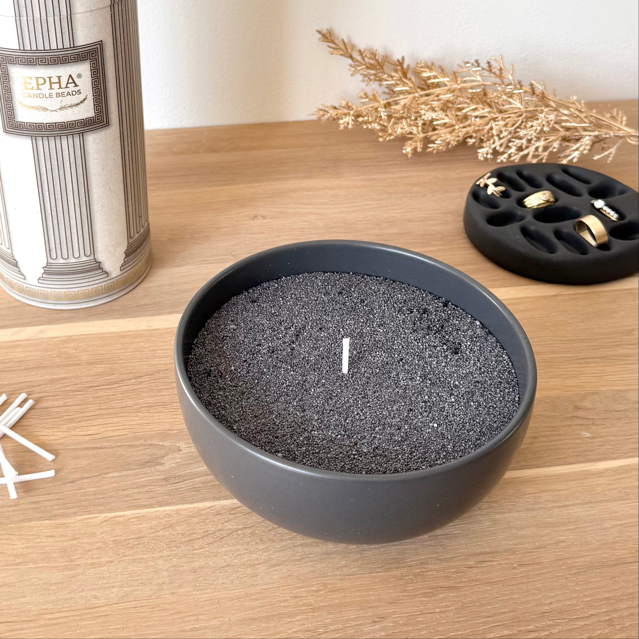 Bougie en perles de cire blanc - Cire végétale