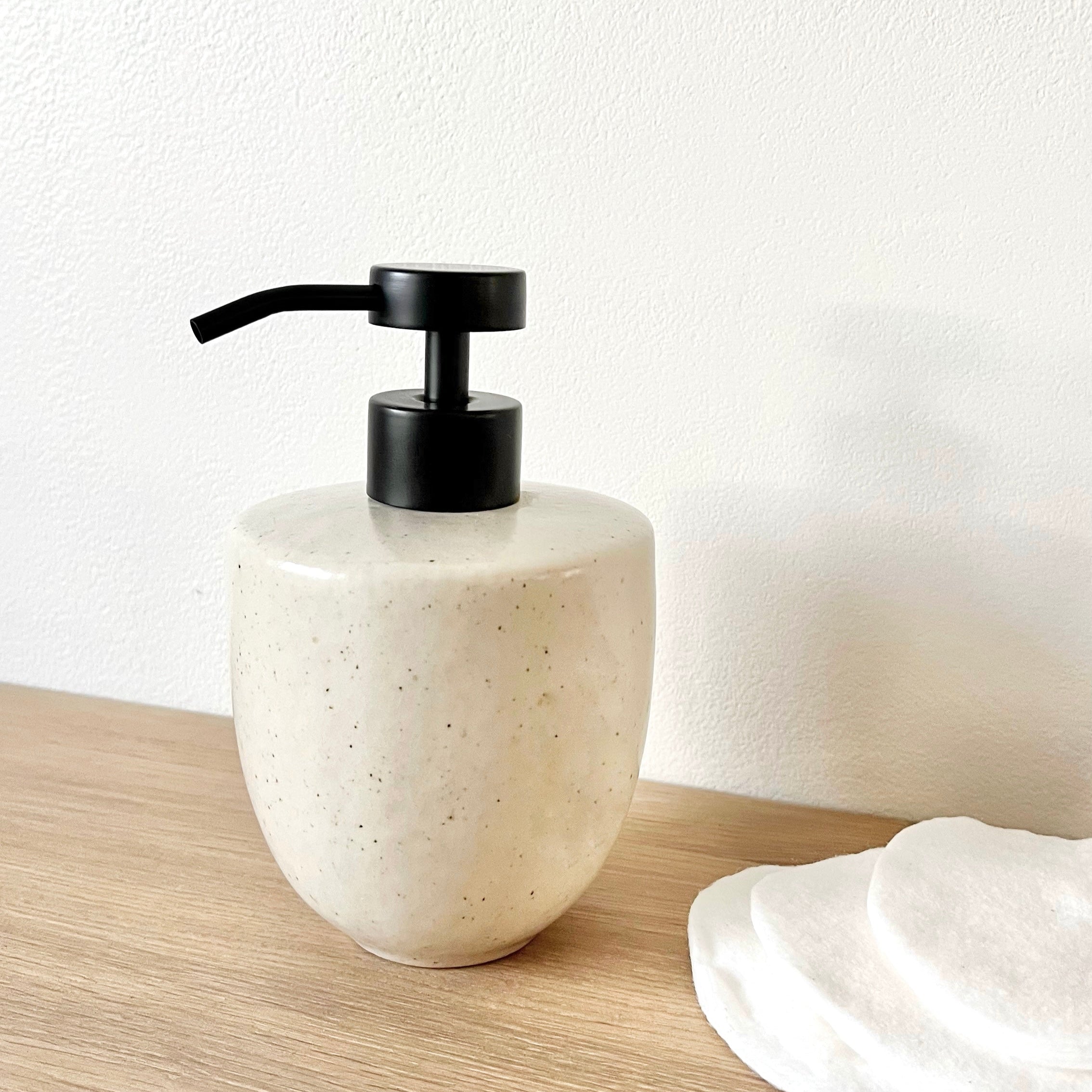 Distributeur de Savon "Malo" Écru - Grès fin