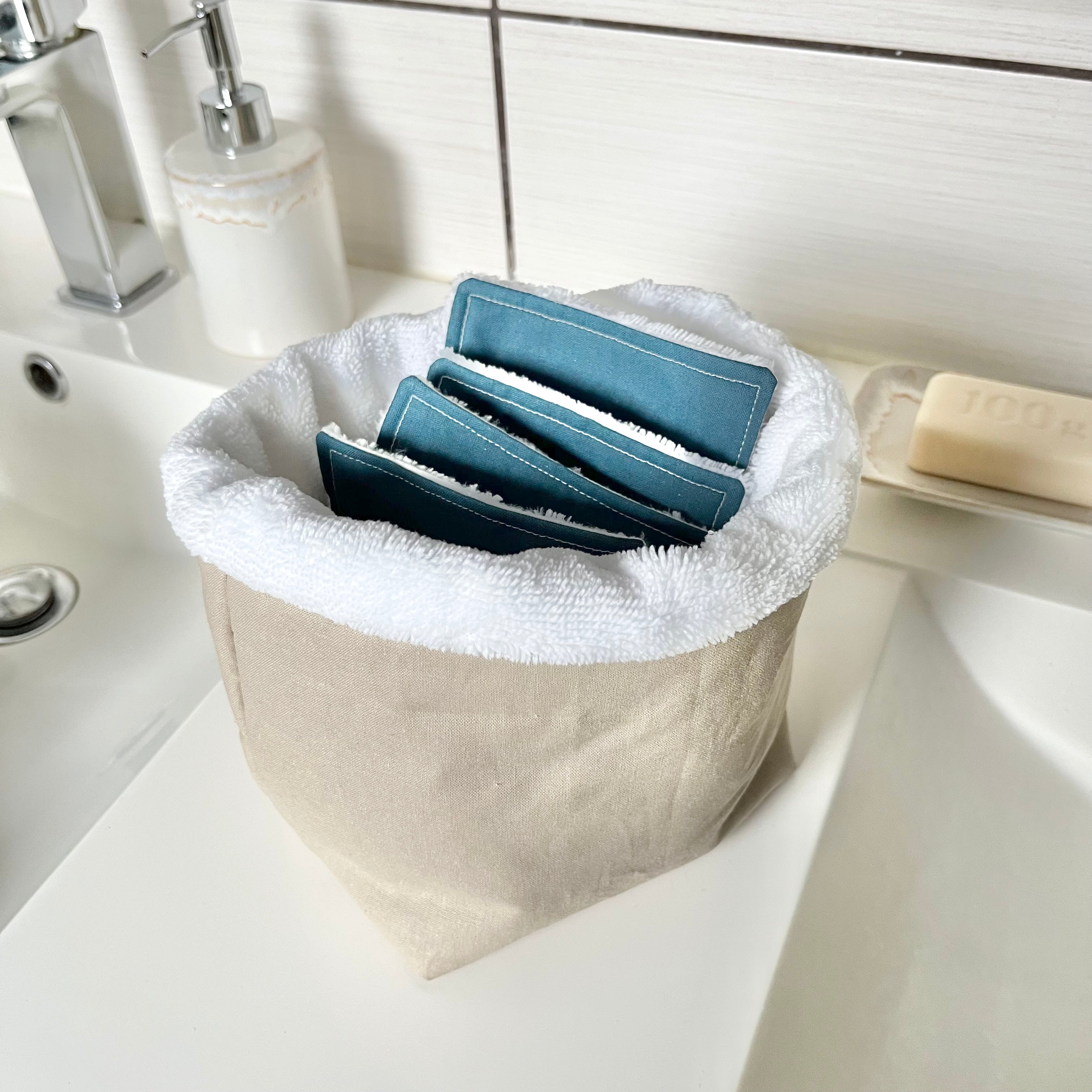 Panier de rangement - Coton et éponge bambou Beige