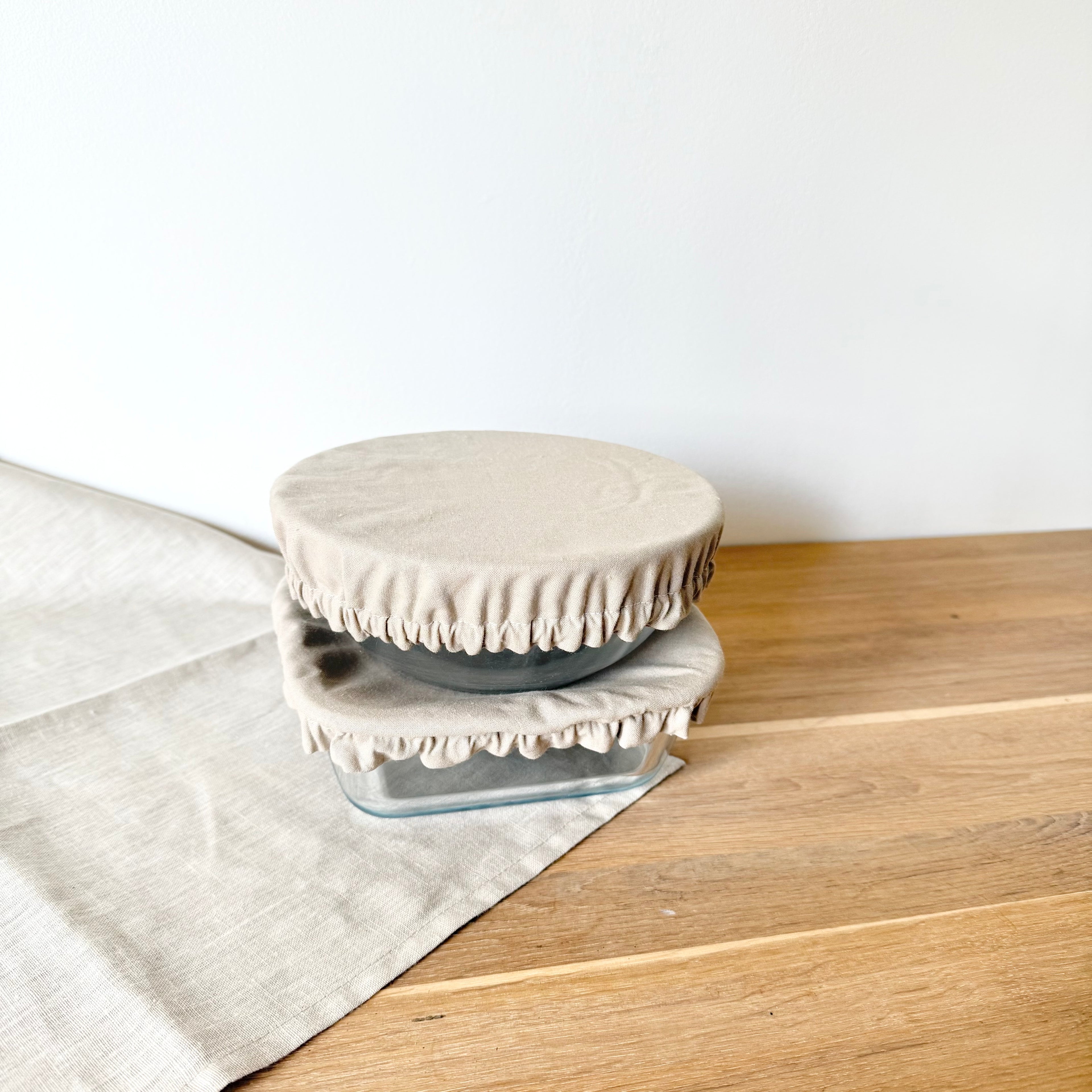 Lot de 2 charlottes à saladier écru - Coton et enduit