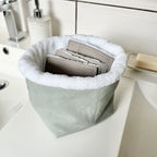 Panier de rangement - Coton et éponge bambou Vert