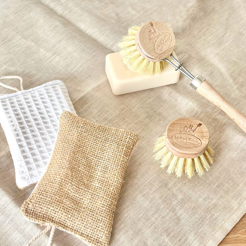 Brosse vaisselle rechargeable - Bois de hêtre et fibres naturelles