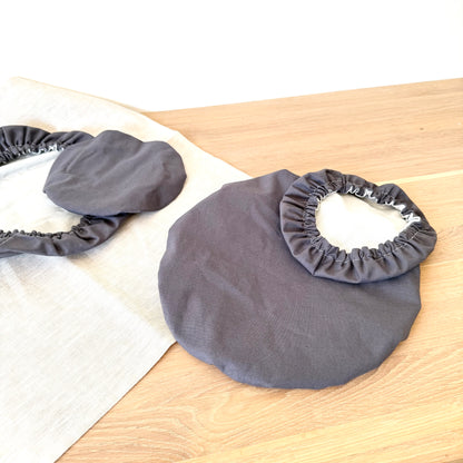 Lot de 2 charlottes à saladier anthracite - Coton et enduit
