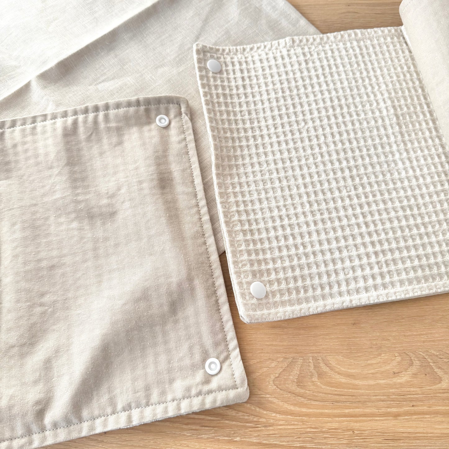 Essuie-tout lavable (5 feuilles) gris - 100% coton