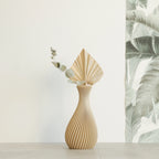 Vase "Ariel" Blanc - Amidon de maïs/bois recyclé