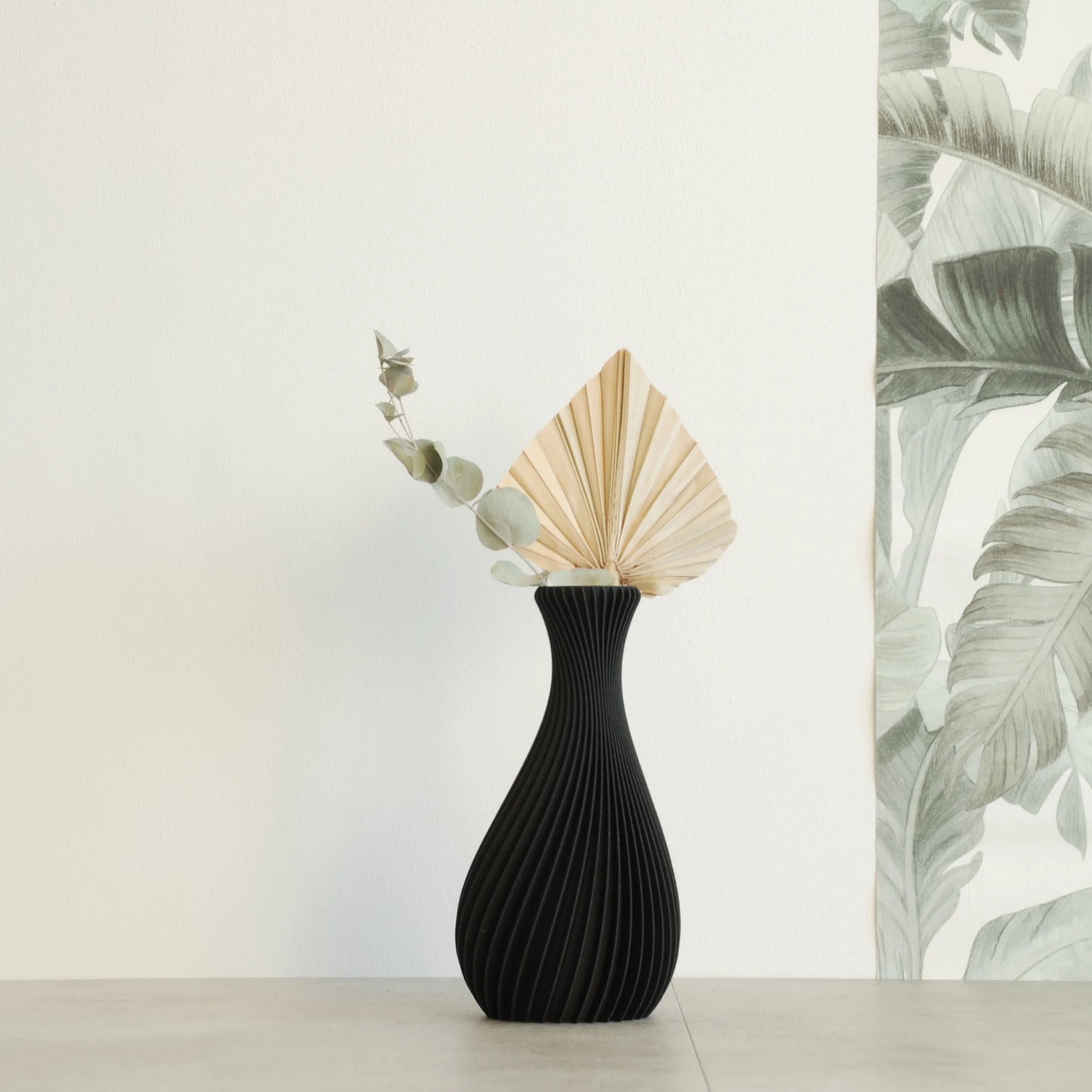 Vase "Ariel" Bleu nuit - Amidon de maïs/bois recyclé
