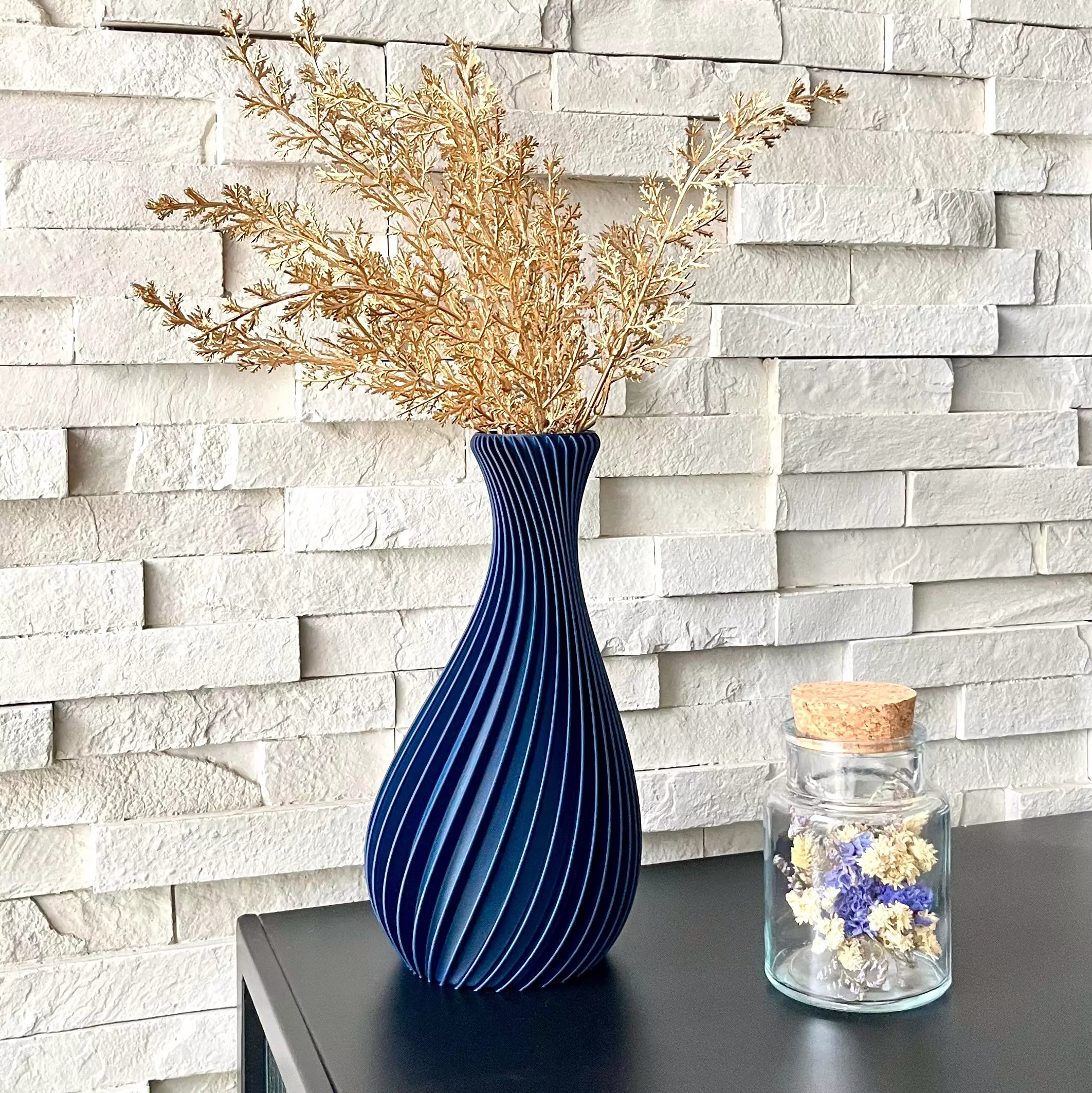 Vase "Ariel" Blanc - Amidon de maïs/bois recyclé