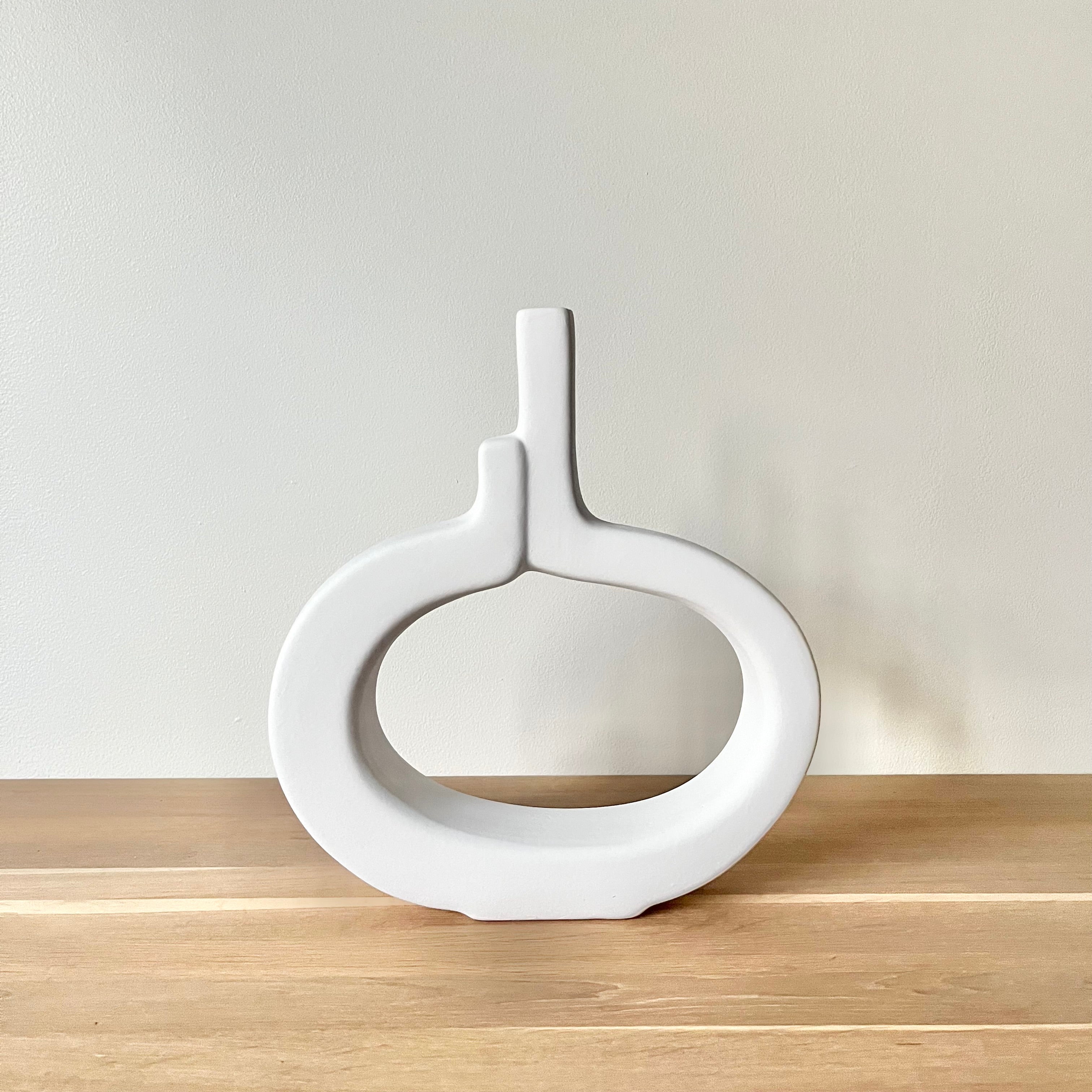 Objet décoratif design "Linéa" Blanc - Céramique