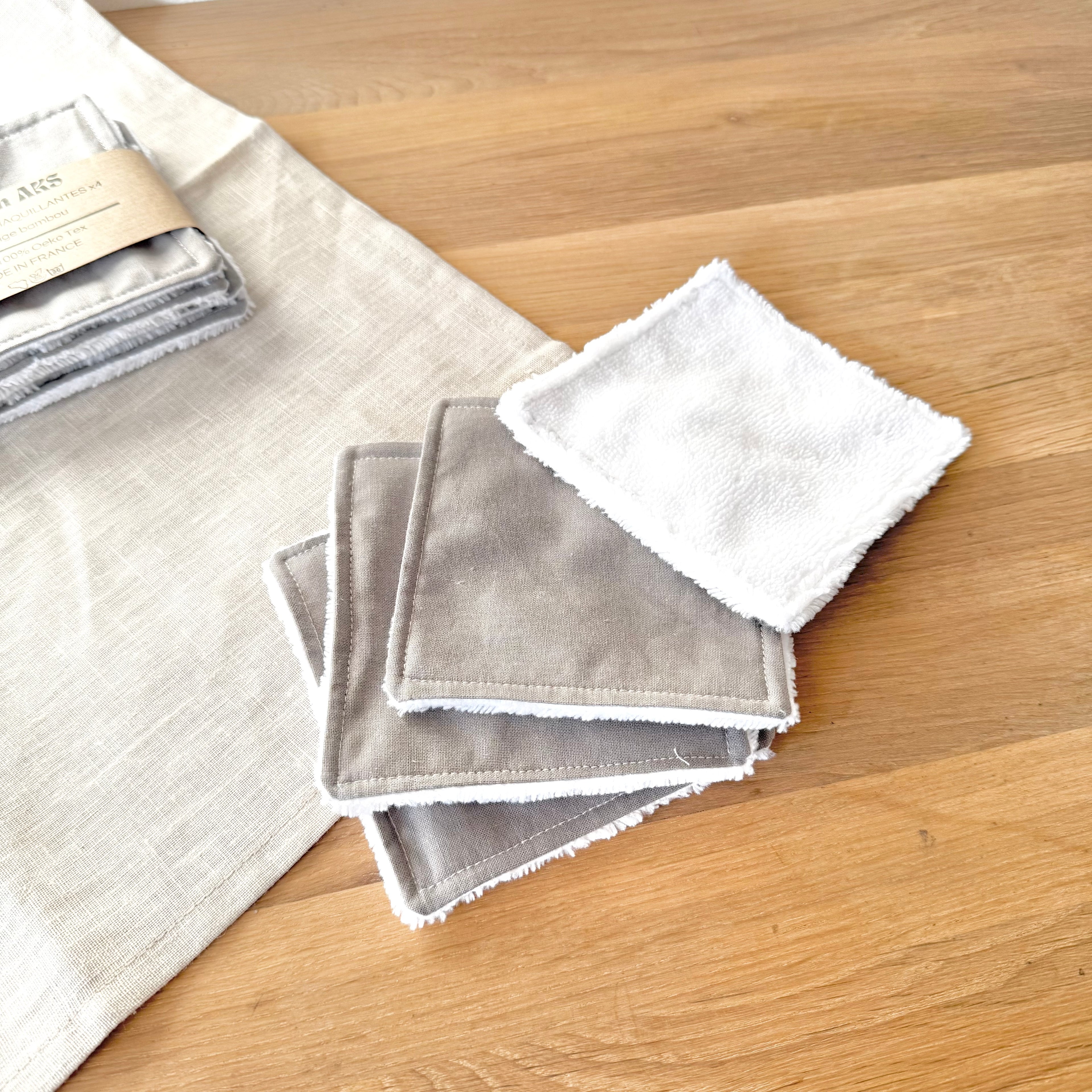 Lot de 4 cotons lavables - Éponge bambou