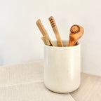 Petit pot à ustensiles "Omi" Écru - Grès fin