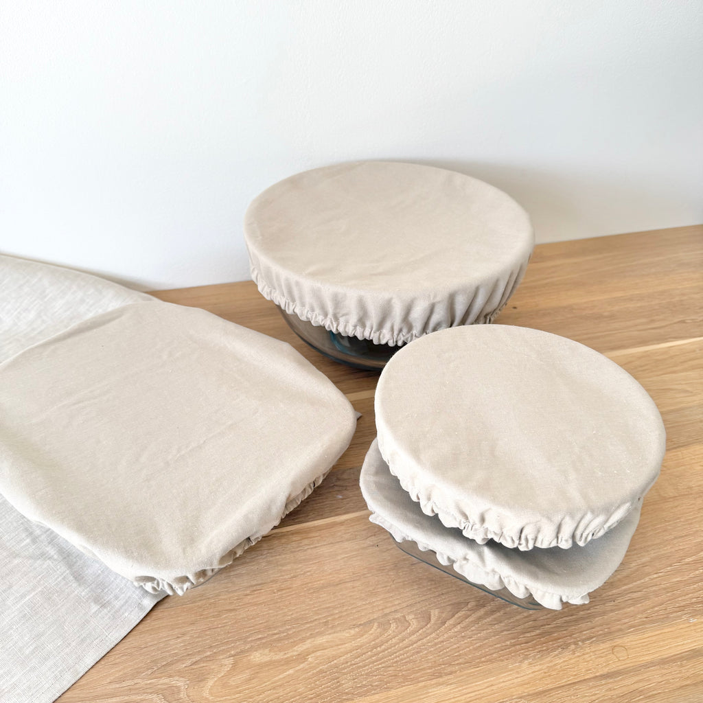 Lot de 2 charlottes à saladier écru - Coton et enduit