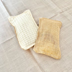 Éponge grattante naturelle - Jute et coton en nid d'abeille