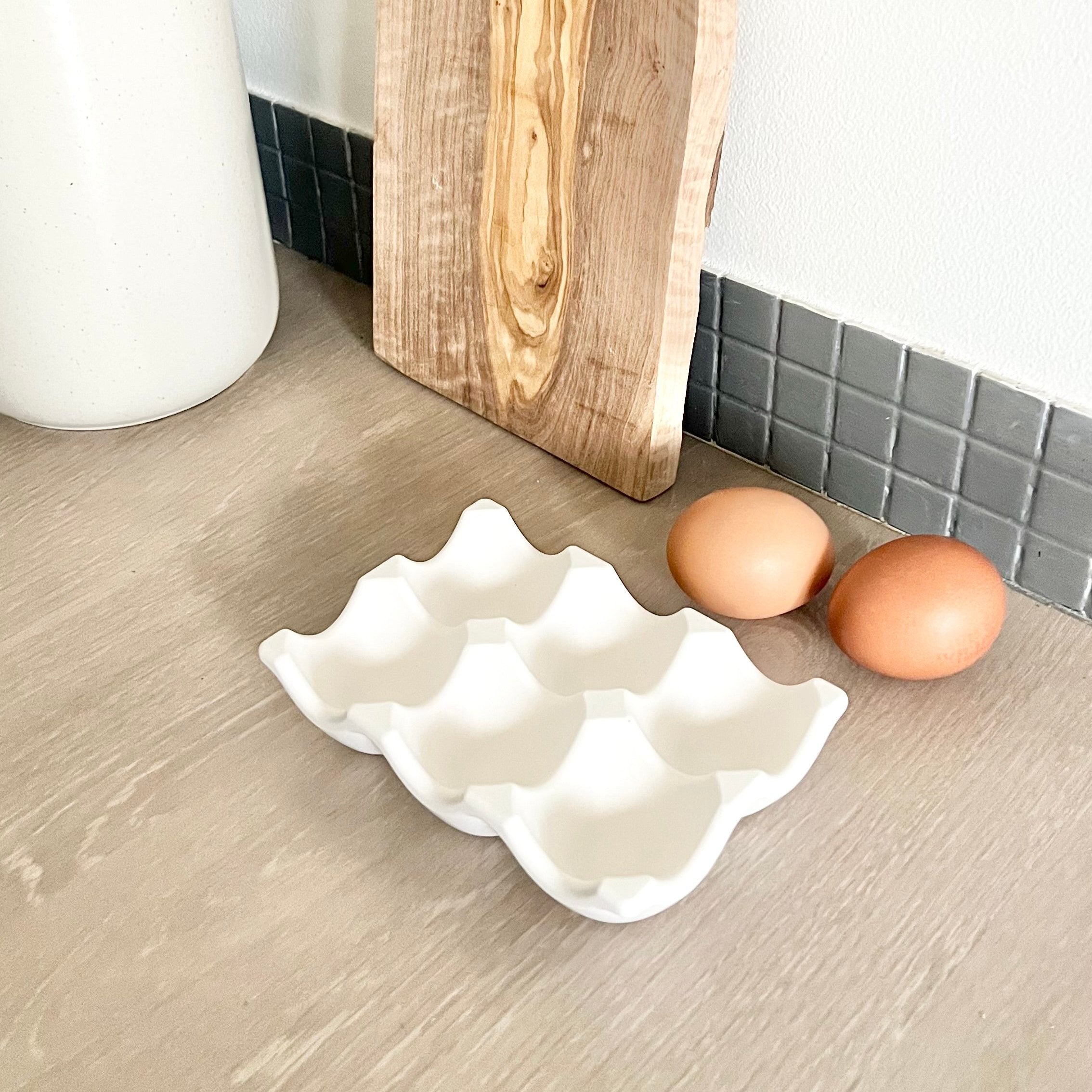 Support à oeufs Blanc - Jesmonite