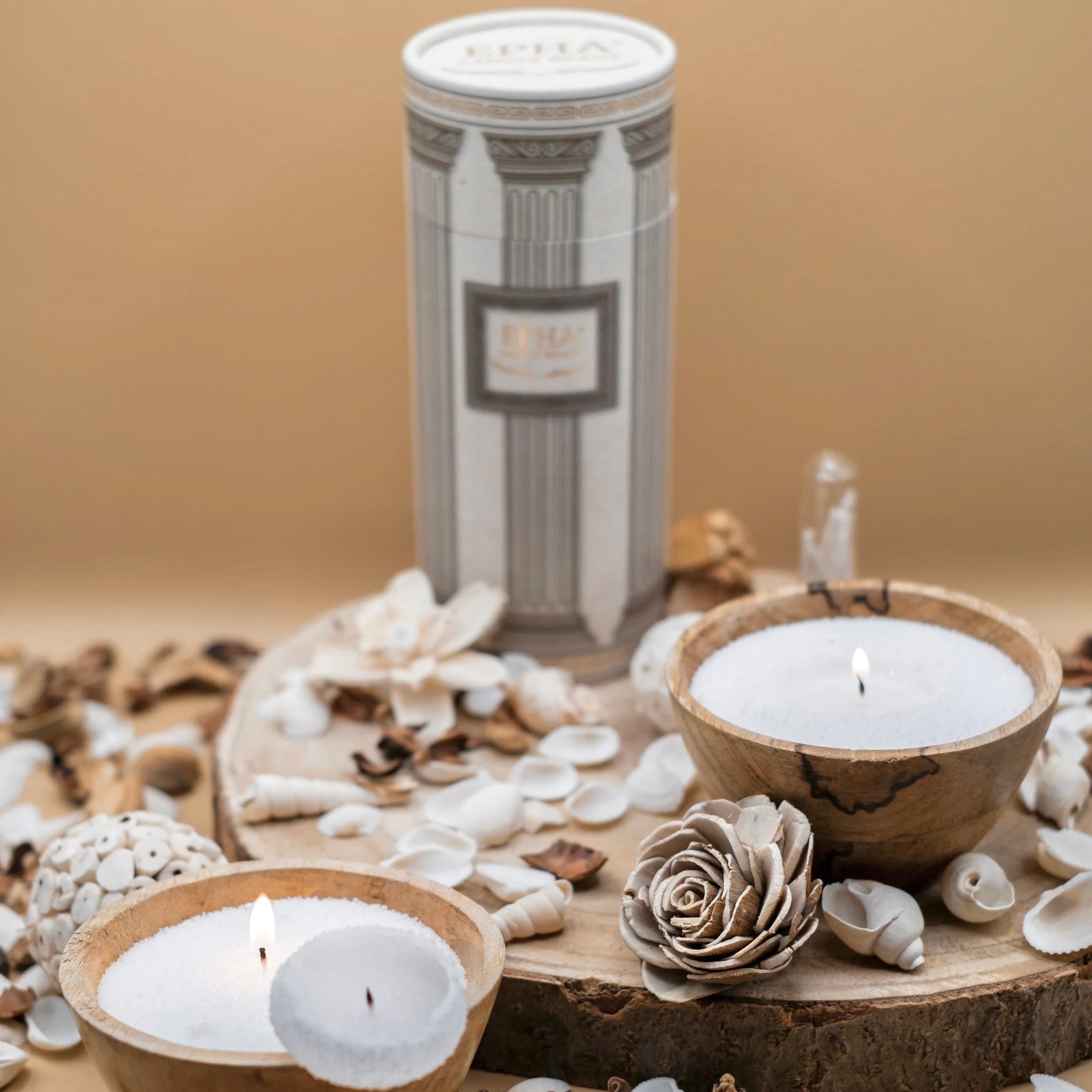 Bougie en perles de cire blanc - Cire végétale