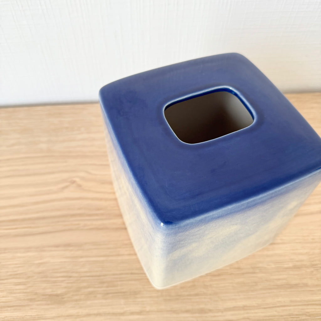 Boîte à mouchoirs bleue