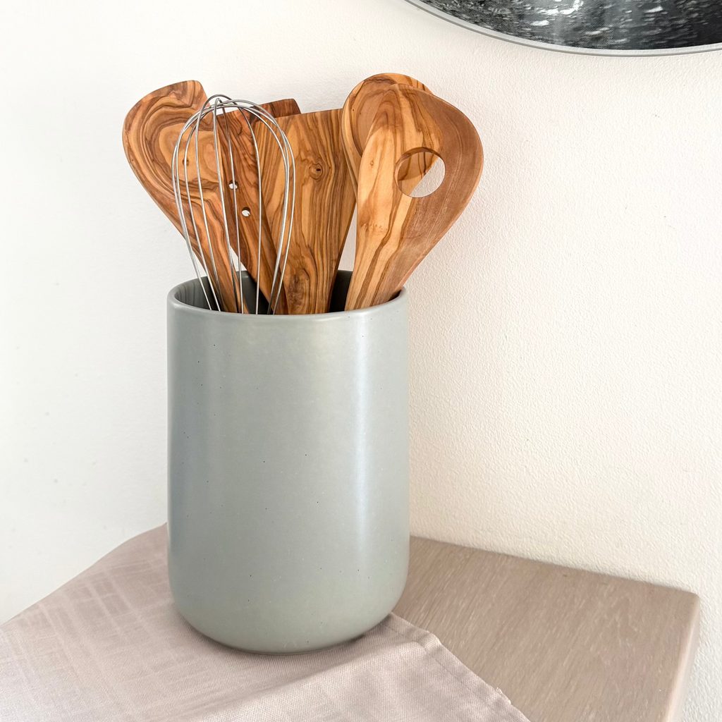 Pot à Ustensiles "Omi" Écru - Grès fin