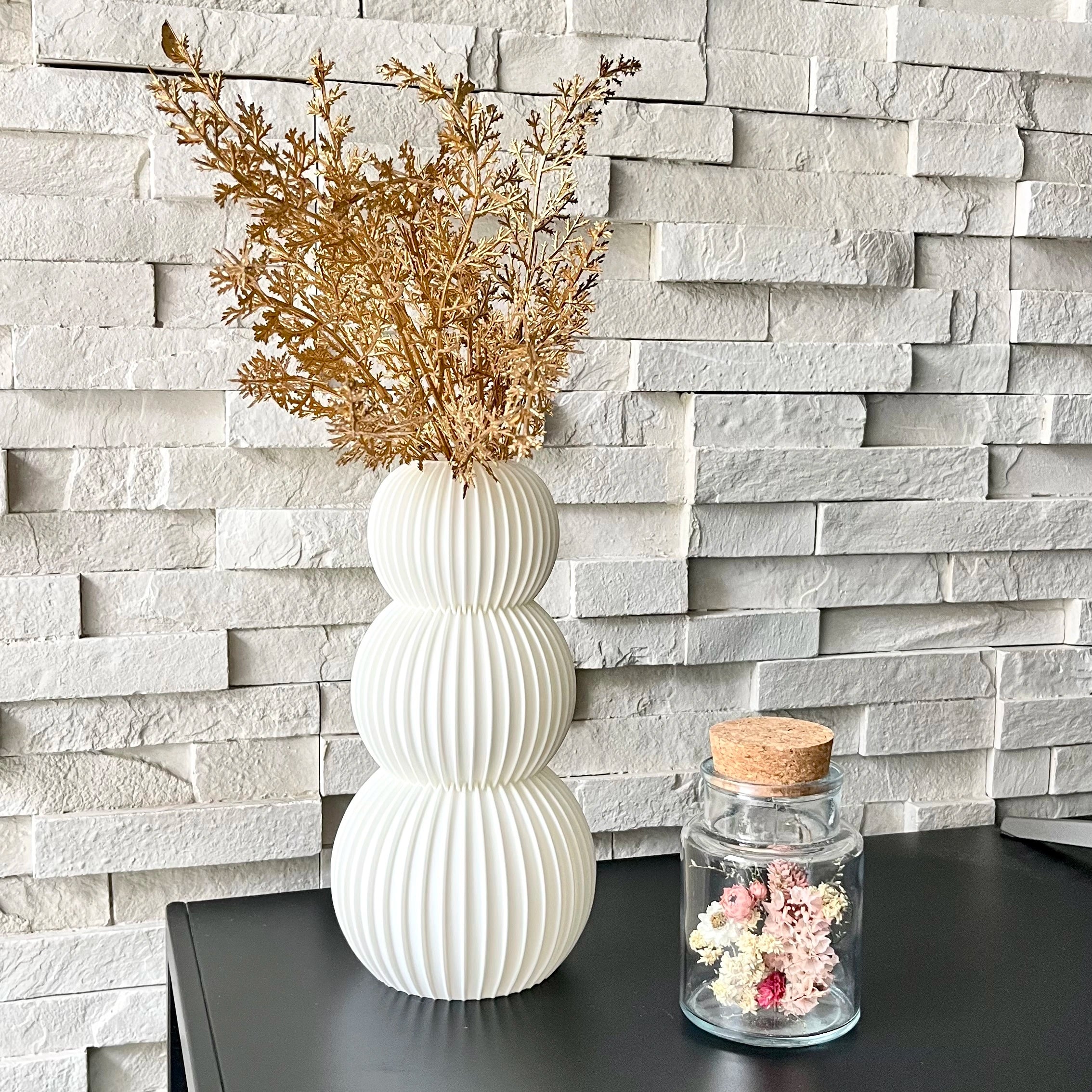 Vase "Neo" Blanc - Amidon de maïs/bois recyclé