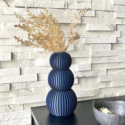 Vase "Neo" Bleu nuit - Amidon de maïs/bois recyclé