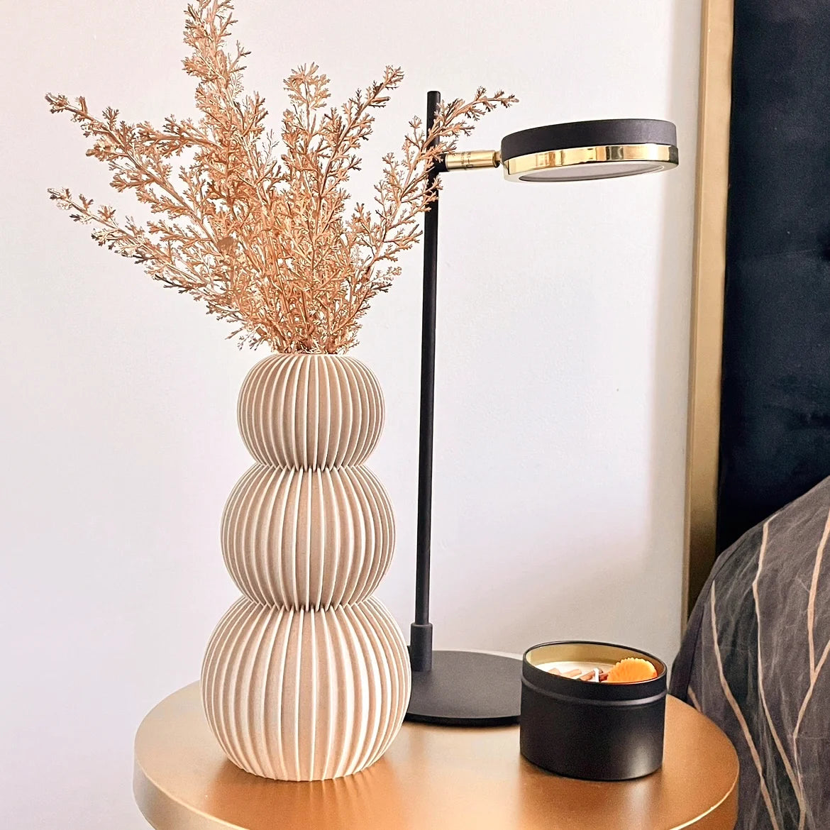 Vase "Neo" Blanc - Amidon de maïs/bois recyclé