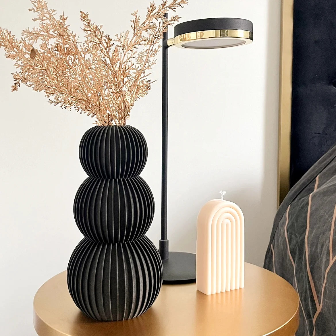 Vase "Neo" Blanc - Amidon de maïs/bois recyclé