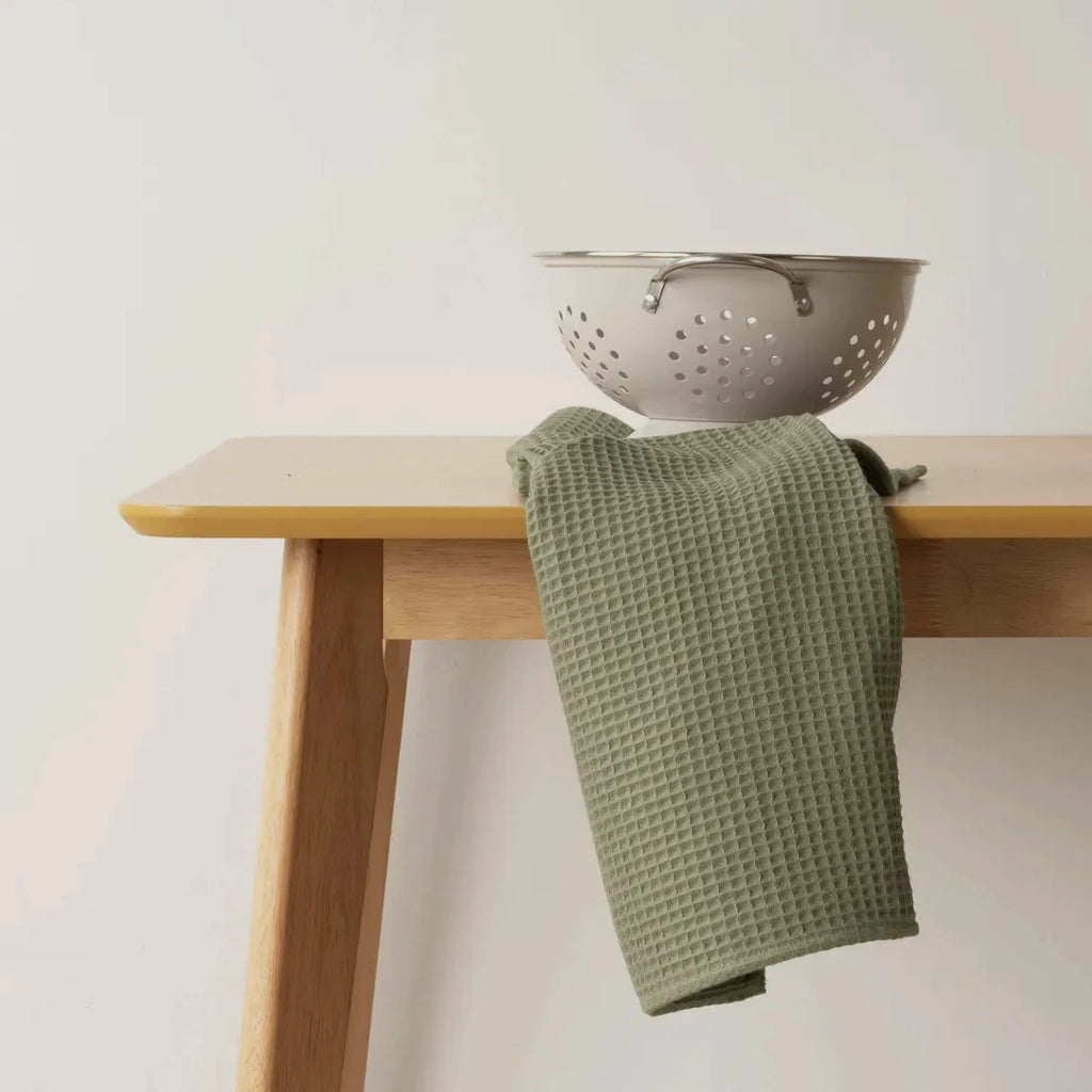 Torchon de cuisine gaufré Blanc - 100% coton