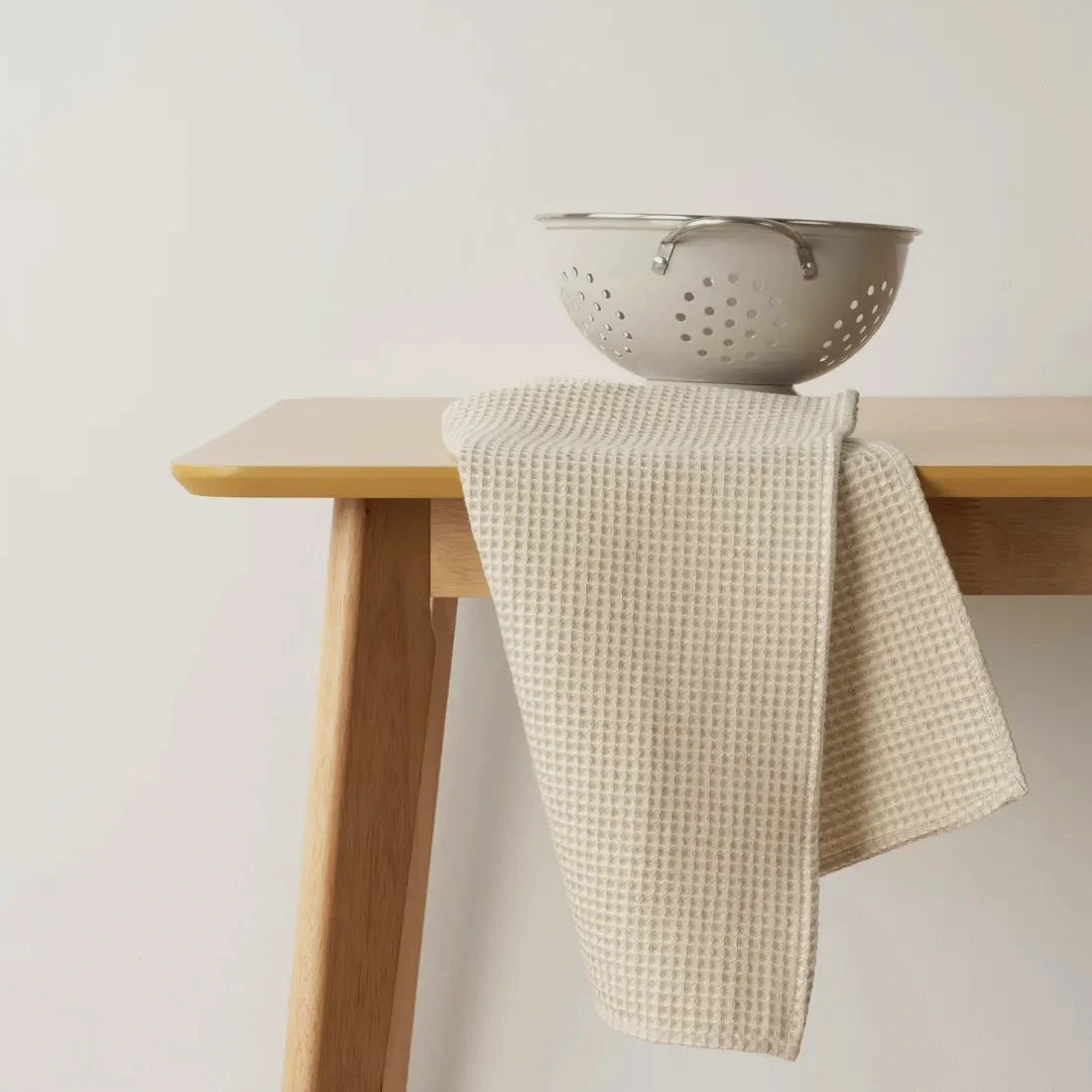 Torchon de cuisine gaufré Blanc - 100% coton