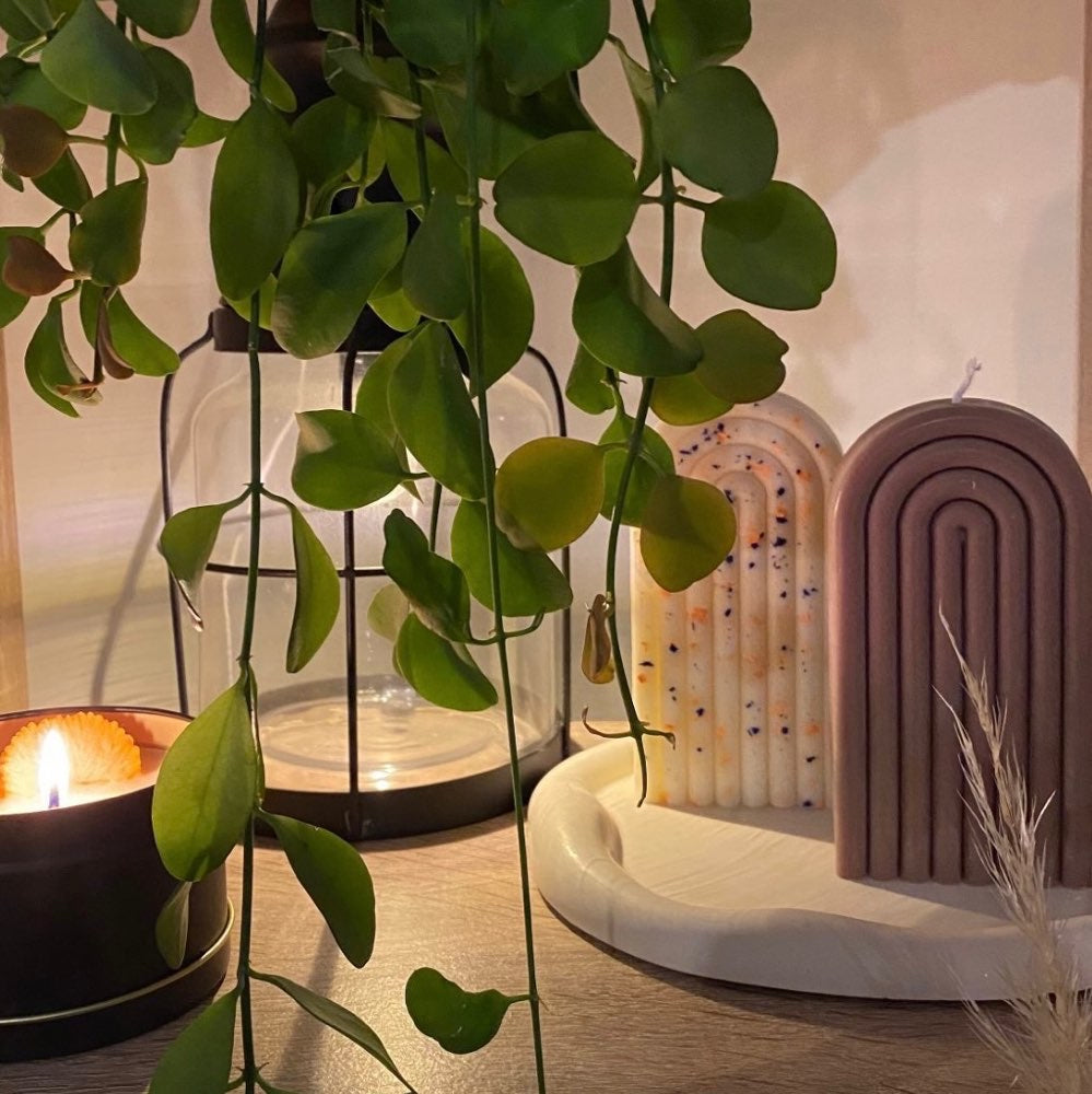 Bougie "Isa" Marron imparfaite - Cire de colza