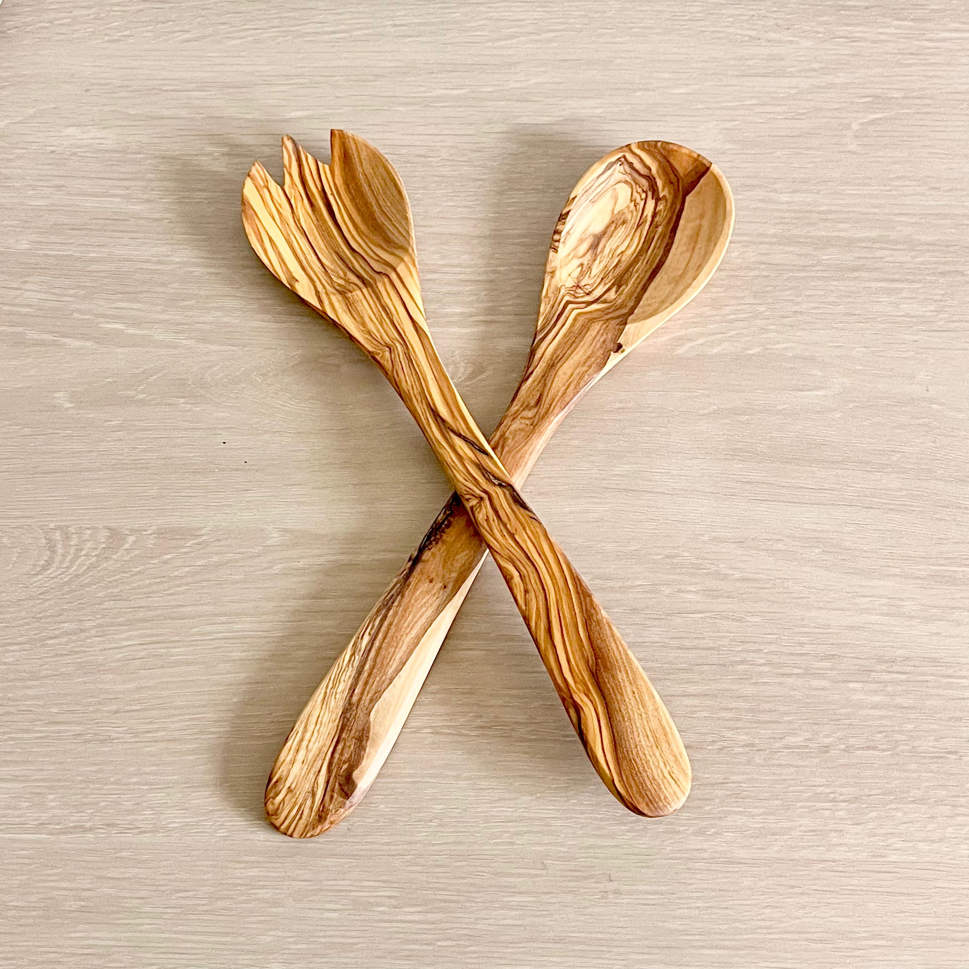 Service à salade - Bois d'olivier 100% naturel