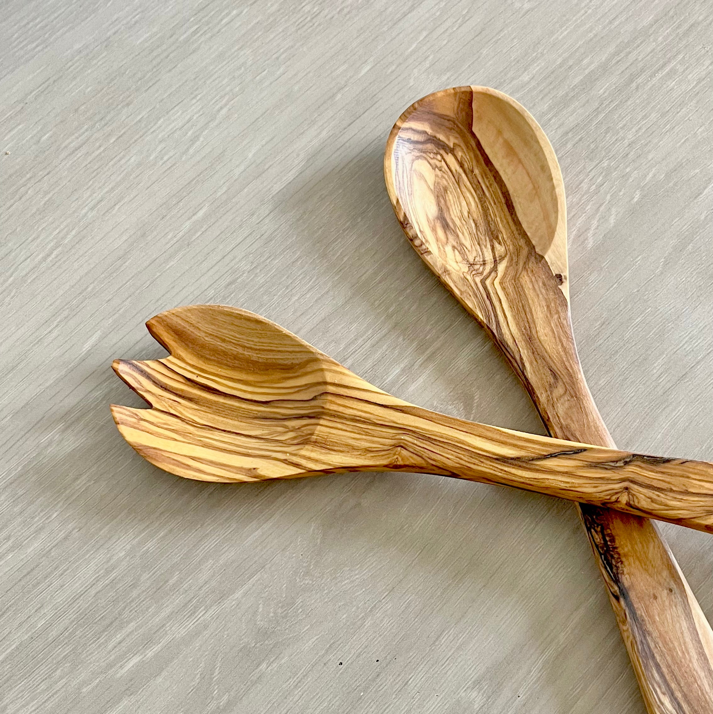 Service à salade - Bois d'olivier 100% naturel