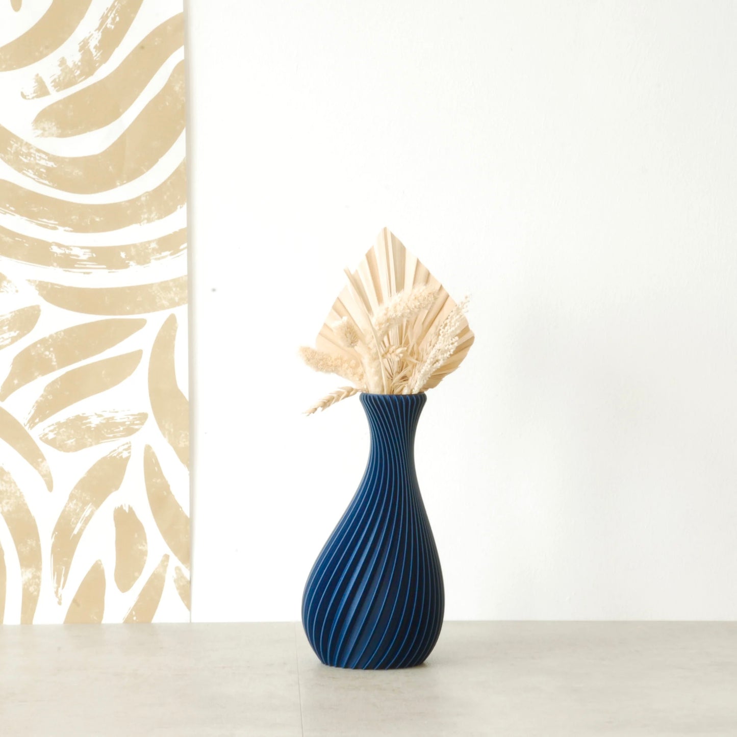 Vase "Ariel" Bleu nuit - Amidon de maïs/bois recyclé