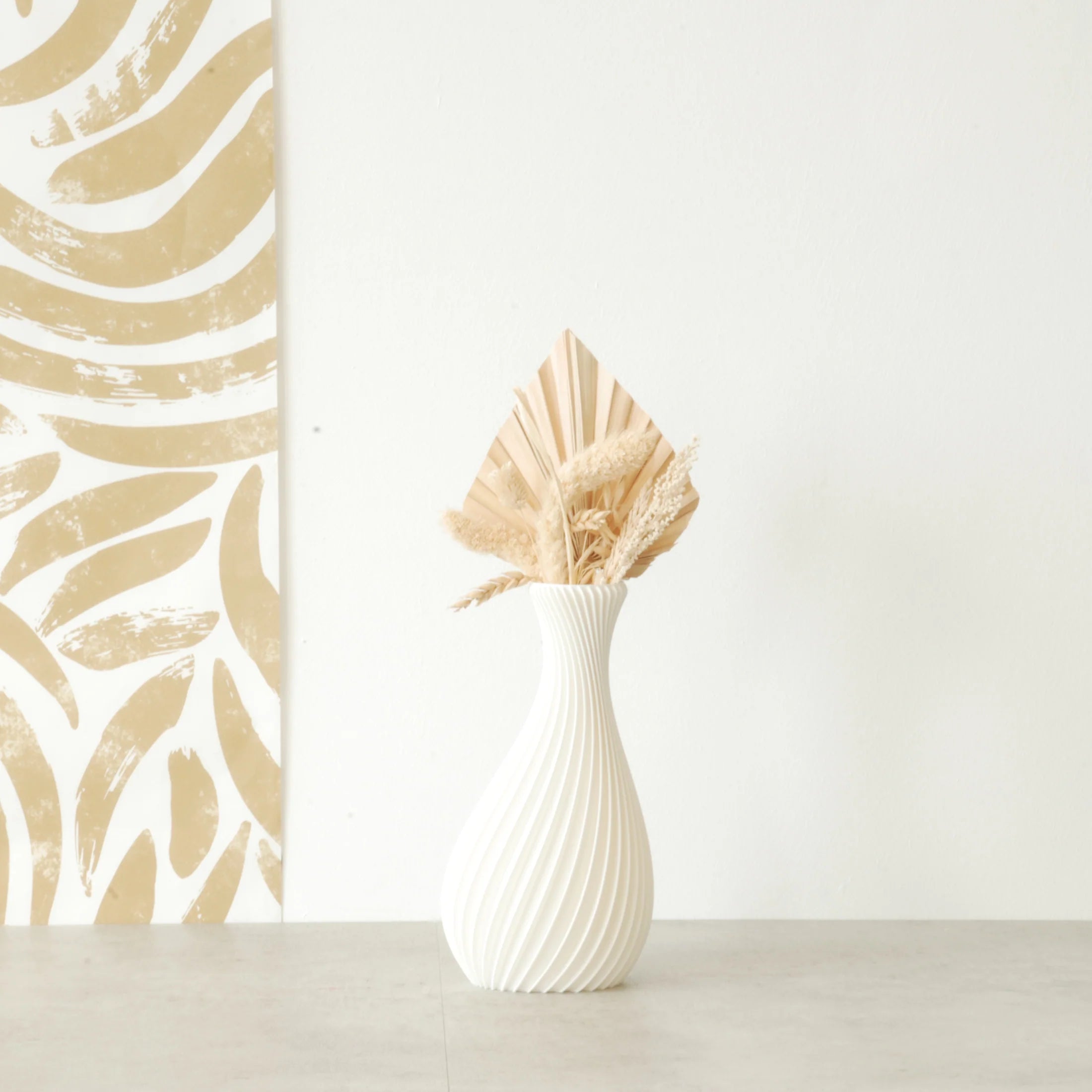 Vase "Ariel" Blanc - Amidon de maïs/bois recyclé