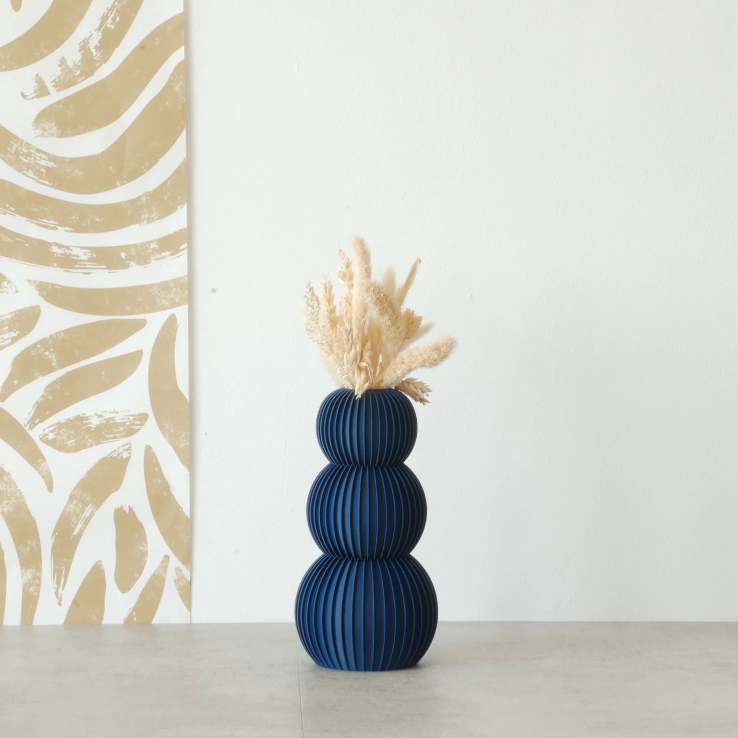 Vase "Neo" Bleu nuit - Amidon de maïs/bois recyclé