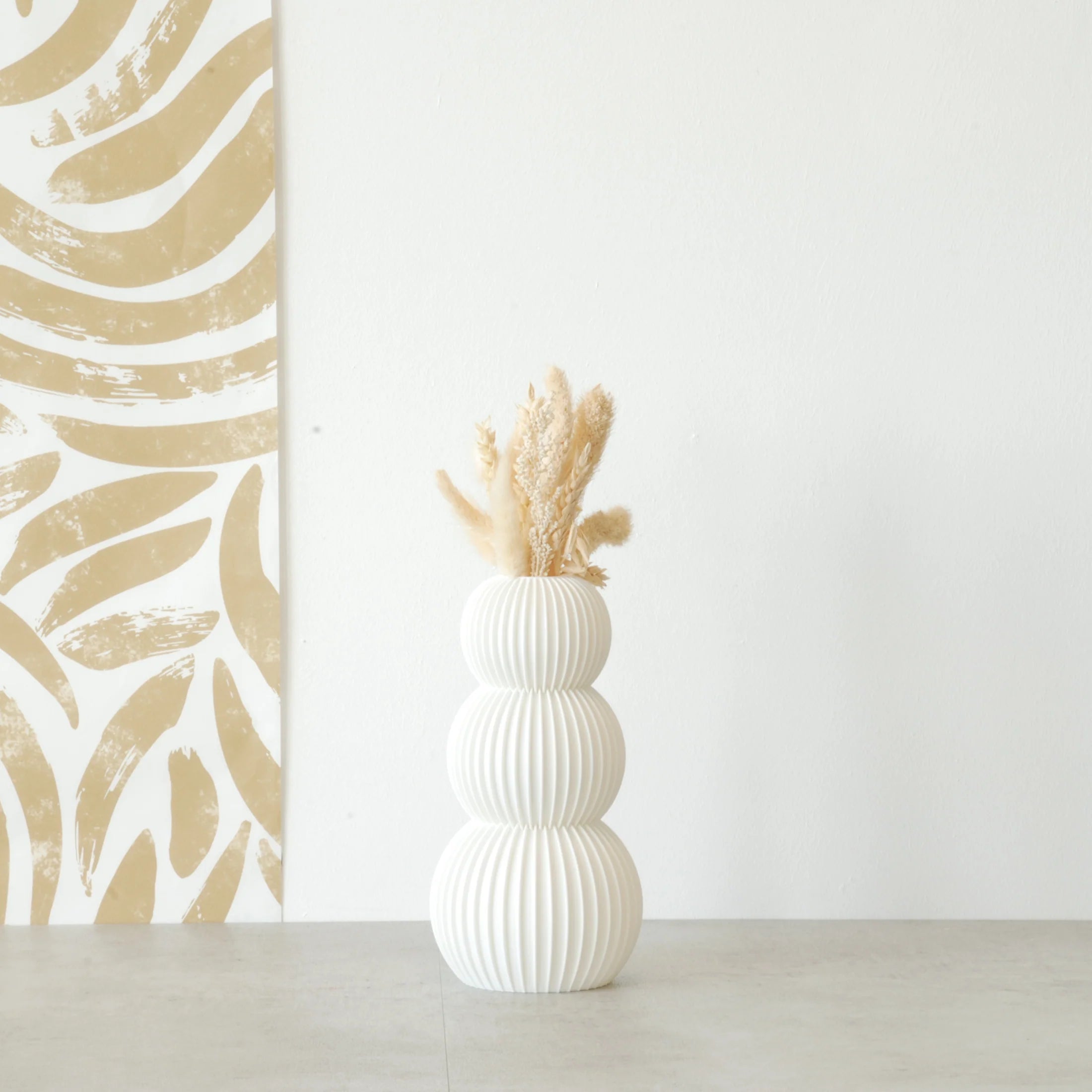 Vase "Neo" Blanc - Amidon de maïs/bois recyclé