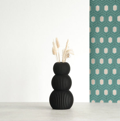 Vase "Neo" Bleu nuit - Amidon de maïs/bois recyclé