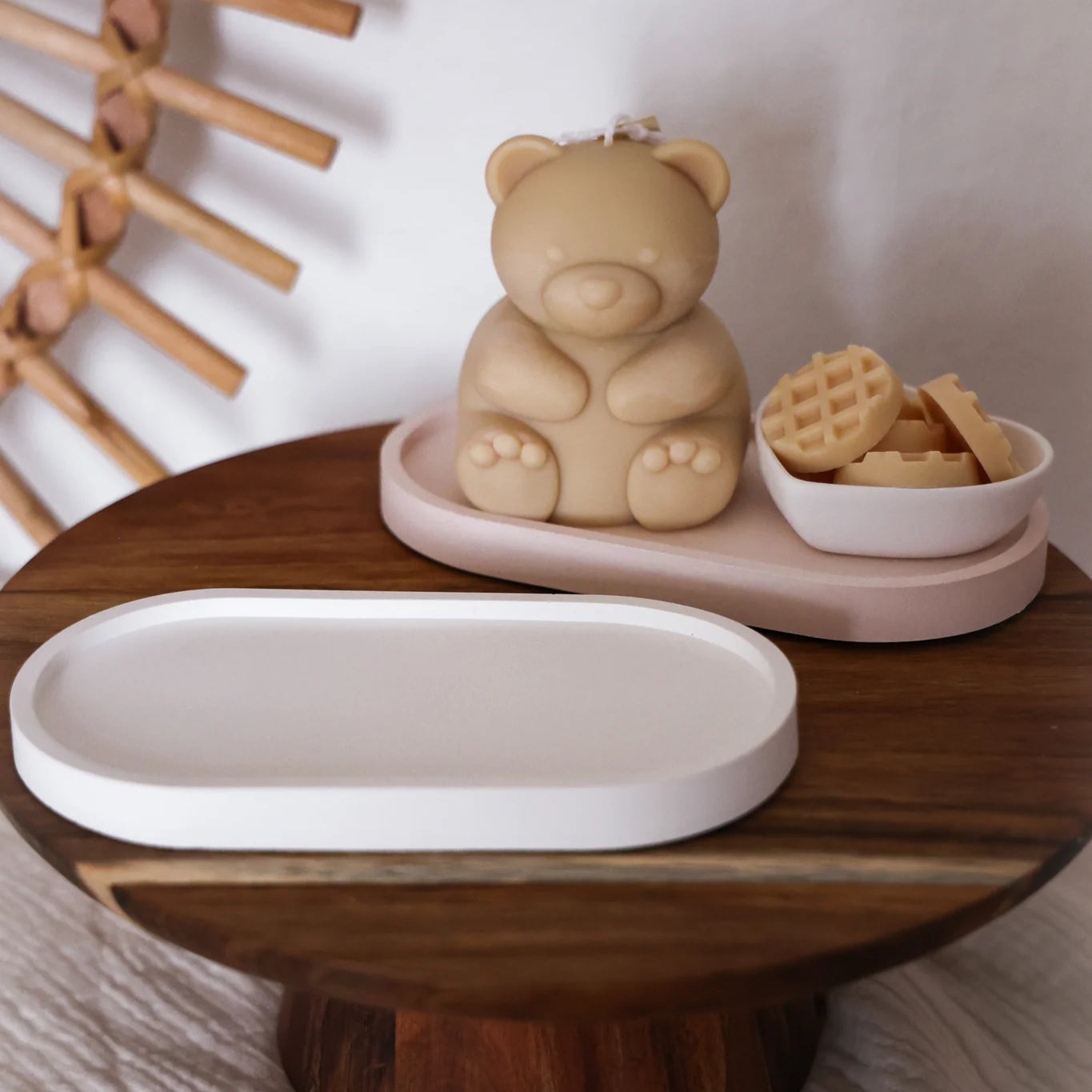 Plateau "Matt" Rose/Beige - Céramique