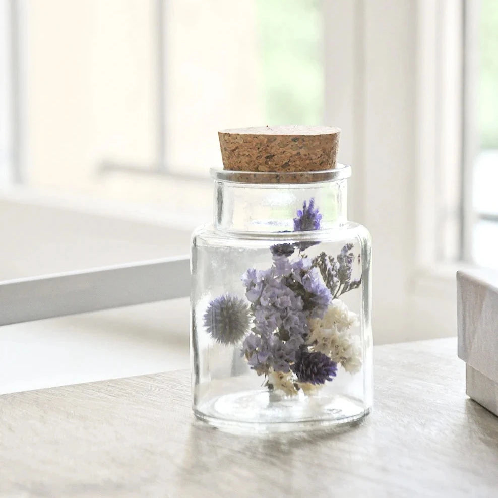 Flacon de fleurs séchées "Thaïs" - Verre & Fleurs